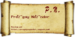 Prágay Nándor névjegykártya